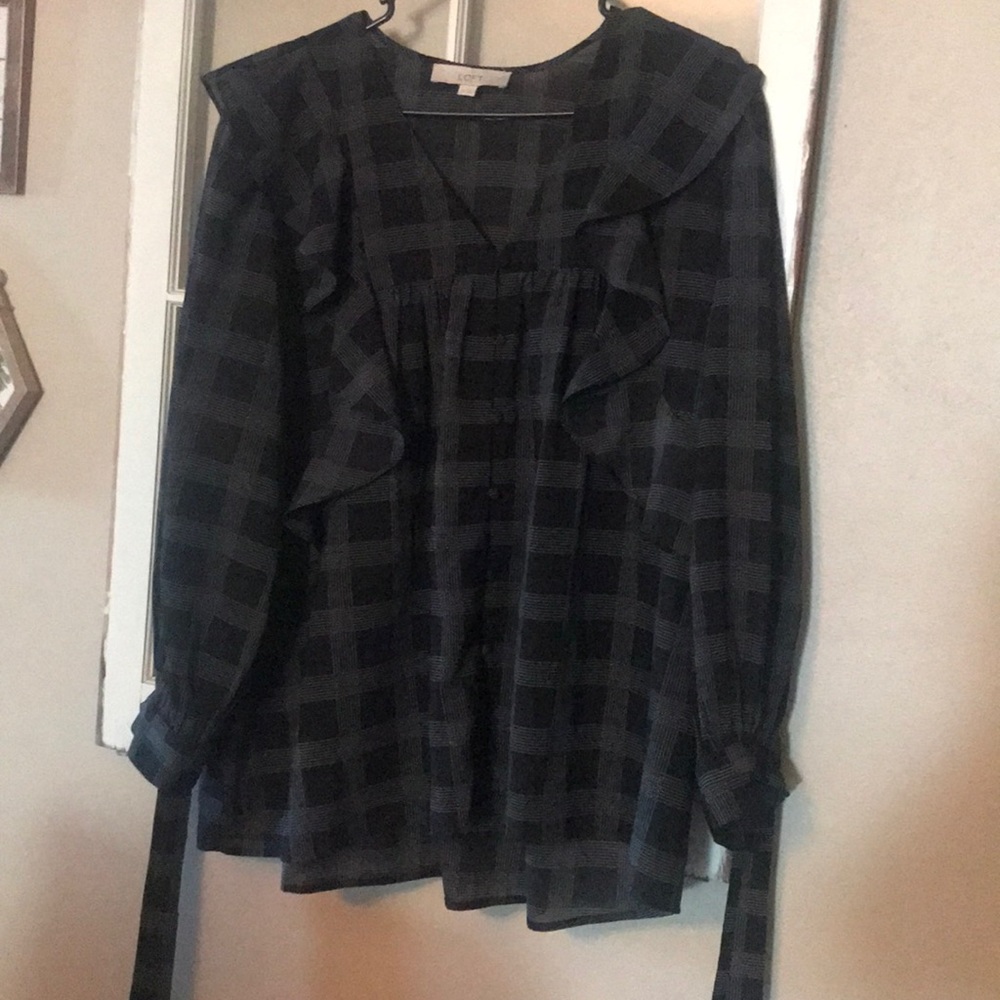 LOFT Plaid Long Sleeve Shirt NWT